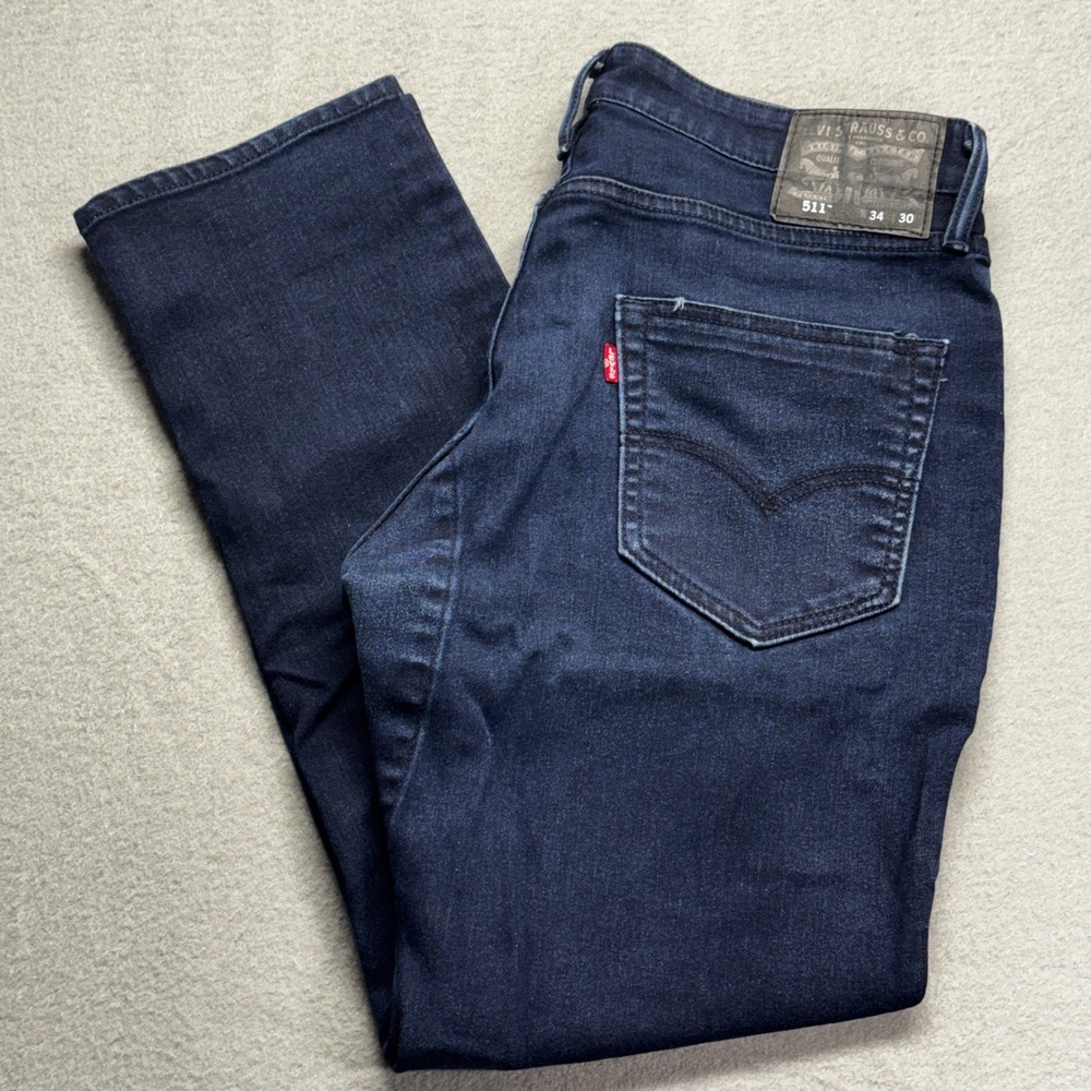 Levi's 511 Commuter Jeans Mens 34x30 Dark Wash Reflective stretch bike Cycling